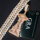Crystal Hourglass Pendant Necklace — view 4