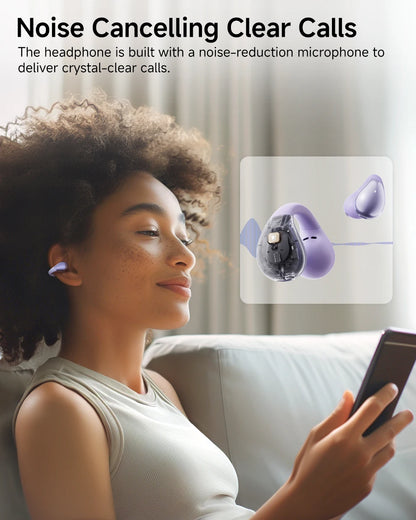 QCY Crossky C30 Ear Clip Earphones Bluetooth 5.4 Wireless Open Ear Sports TWS Earbuds Dual-Connection Headphones