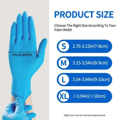 100 PCS Nitrile Kitchen Gloves, Size M, Durable & Puncture Resistant. 21x11cm, for Cooking & Cleaning