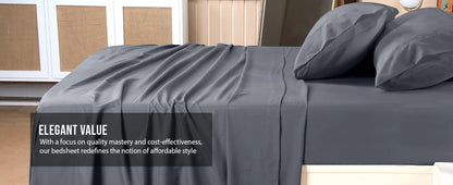 4pcs/6pcs Bamboo Cooling Queen Size Sheet Set - Children Bedding, Breathable And Comfortable - Fit for Hot Sleepers