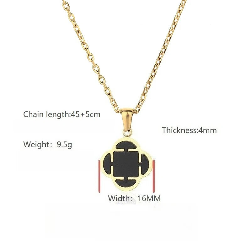 Stylish Men Petal Charms Necklace,Waterproof Stainless Steel Luck Leaf Pendant,Birthday Anniversary Father Gift for Him