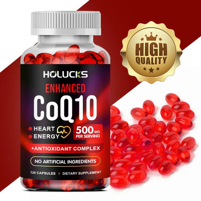 CoQ10 Supplement, for Cardiovascular & Heart Health, Anti-Aging, Energy Boost, Promote Vitality, Super Absorption, Non-GMO