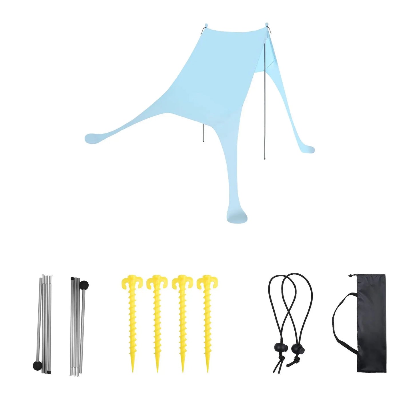 Family Beach Canopy ,Large Beach Sunshade Tent with Stability Poles,UPF50+Outdoor Shade for Beach,Camping,Party or Picnics