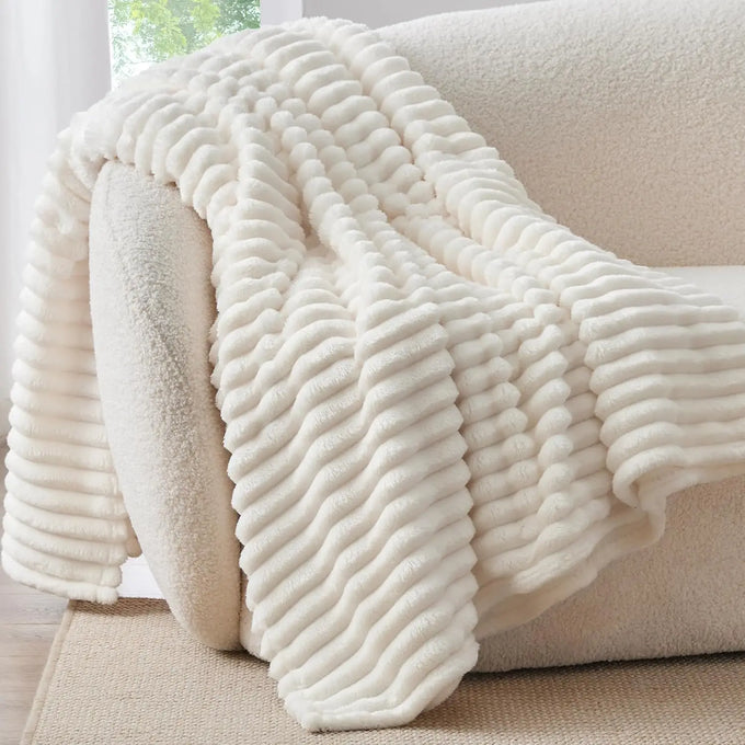 ROSEKIND Striped Fleece Blanket — product image