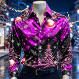 Men's Christmas Tree & Snowflake Shirt — view 2