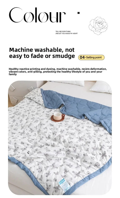 Washed cotton summer quilt skin-friendly grinding summer cool quilt printing student dormitory air conditioner quilt edredones colchas para niñas