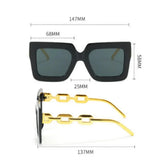 Thick-Frame Chain-Detail Sunglasses Set — view 5