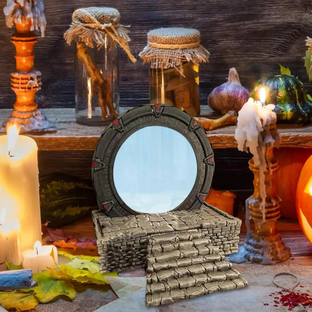 Star Gate Light Mirror Table Decoration LED Atlantis Universe Cosplay Prop Anime Collectable Home Ornament Sculpture Model Gift