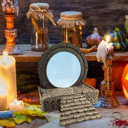 Star Gate Light Mirror Table Decoration LED Atlantis Universe Cosplay Prop Anime Collectable Home Ornament Sculpture Model Gift