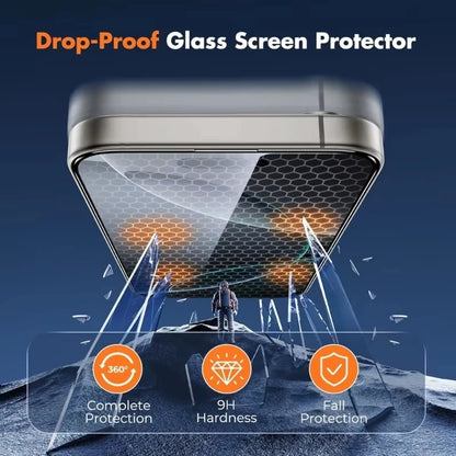 Dust Free Easy Installation HD Screen Protectors For iPhone 17 16 15 14 Plus 13 12 Mini 11 Pro Max XR X XS 17 Air Tempered Glass