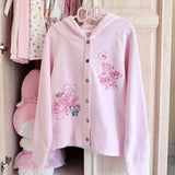 Ruffled Graphic Cardigan