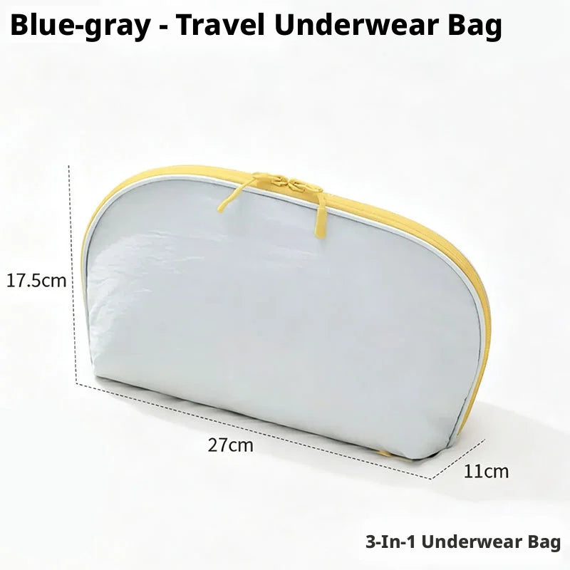 Underwear Storage Bag, Travel Portable Panty And Sock Storage Bag, Three-in-one Travel Set  Waterproof Storage Bag For Underwear