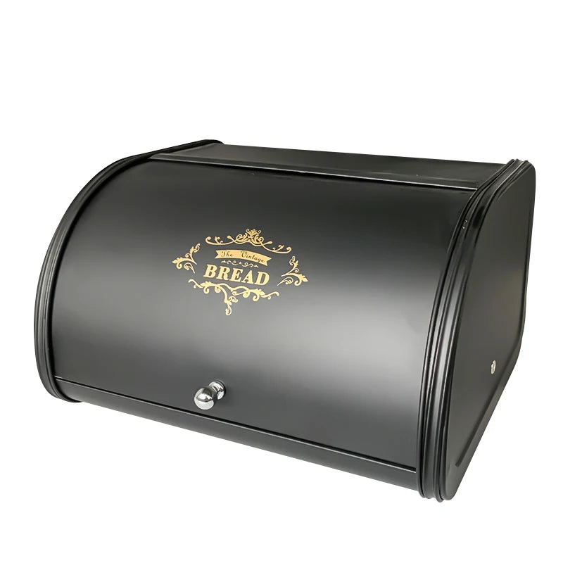 Metal Bread Box Black bread Bin Bread Storage box Food Storage Containers for Kitchen Large household Food Container