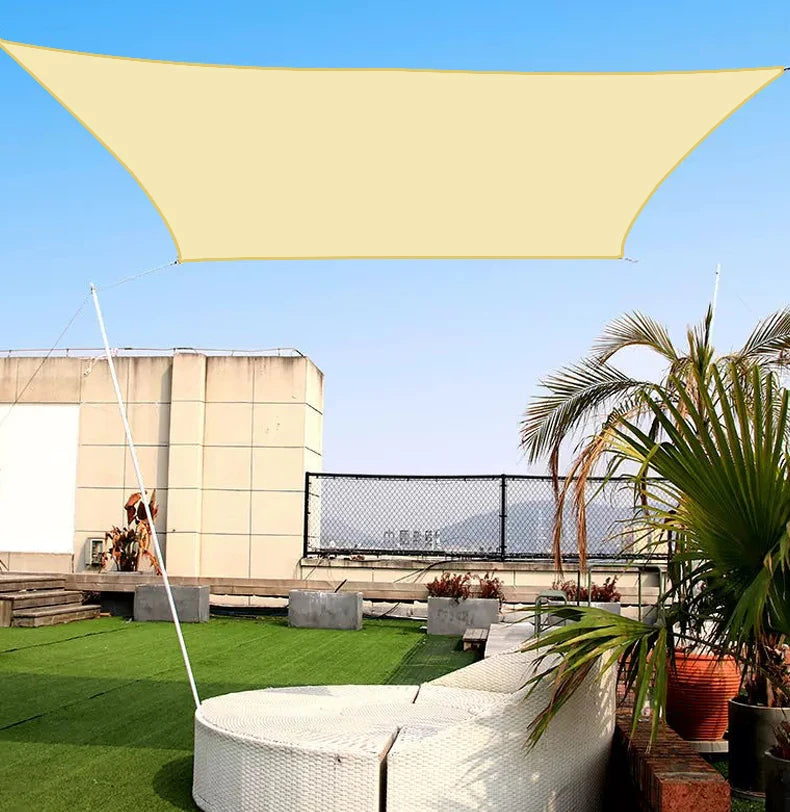 Outdoor Rectangular Sun Sail - Breathable UV Resistant Shade Cover for Backyard Balcony Camping, Easy Installation & Clean