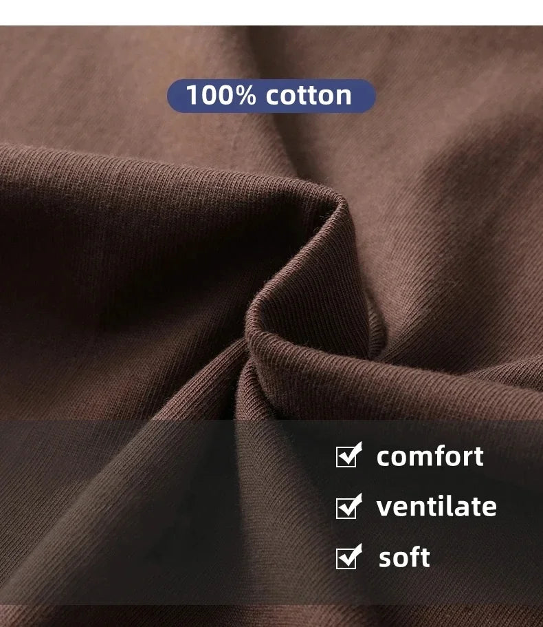 High quality 100% cotton short sleeve men's T-shirt summer round neck loose casual solid color plus size breathable top women