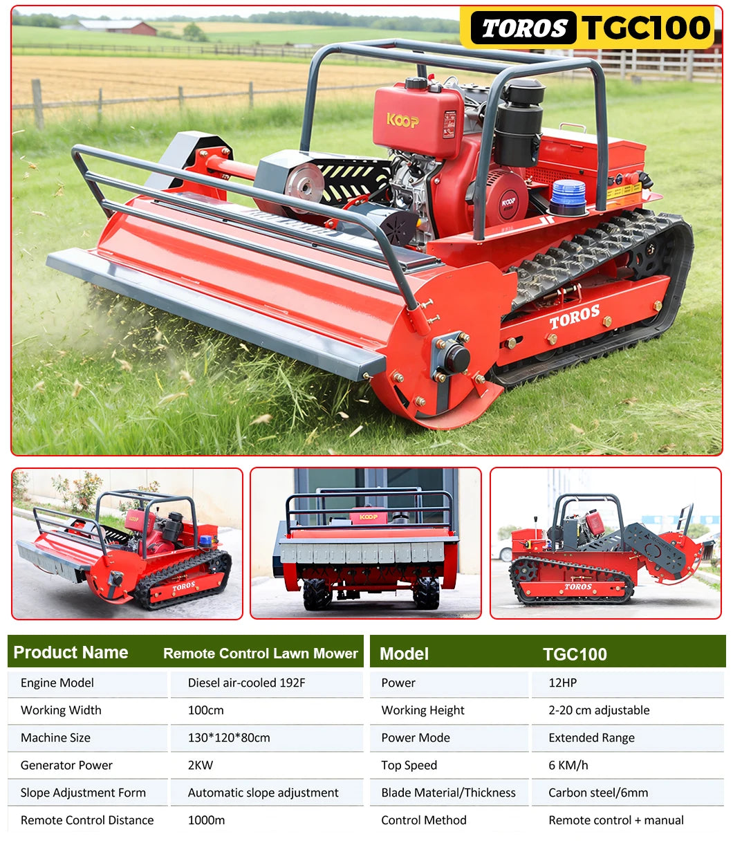 Grassland Green Trimming Lawn Mower CE EPA Mower Remote Customized Tracked Mulcher Multifunction Made in China
