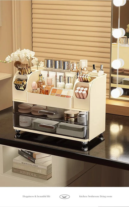 Desktop cosmetics storage box, makeup box, high-end dressing table, skincare product sorting box, dressing table storage rack