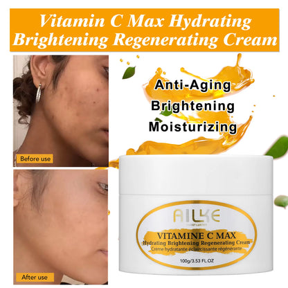 AILKE Lightening Body Cream, With Vitamin C, Hyaluronic Acid, Shea Butter, Reduce Black Spots, Even Skin Tone, Hydration Lotion
