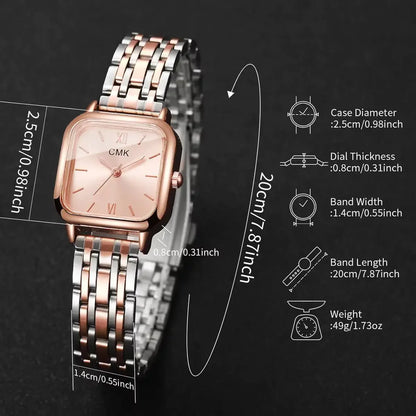 Fashion Women Watches Casual Square Dial Quartz Wristwatches Reloj Mujer Girls Clock Gift（Without Box）