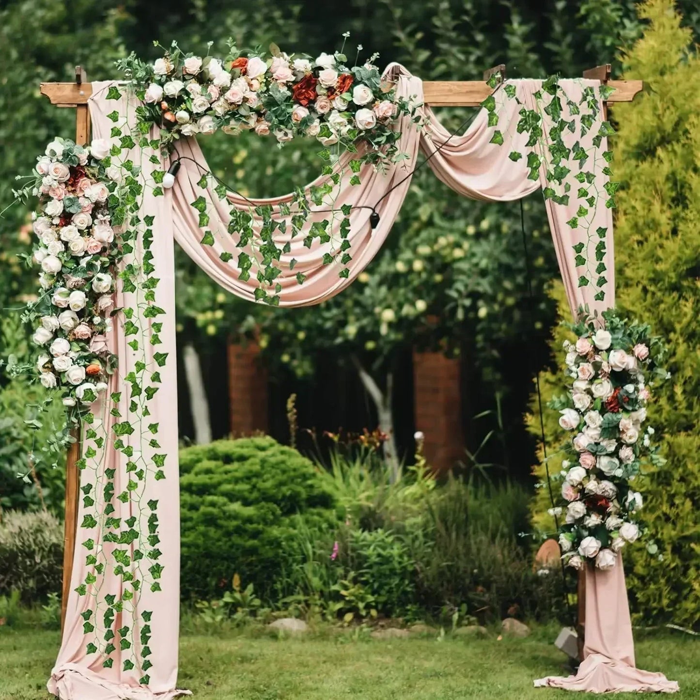 Artificial Green Ivy Leaf Rattan Creeper Leaves Vine Hanging Garland DIY Fake Flowers Plants for Garden Wedding Party Home Decor