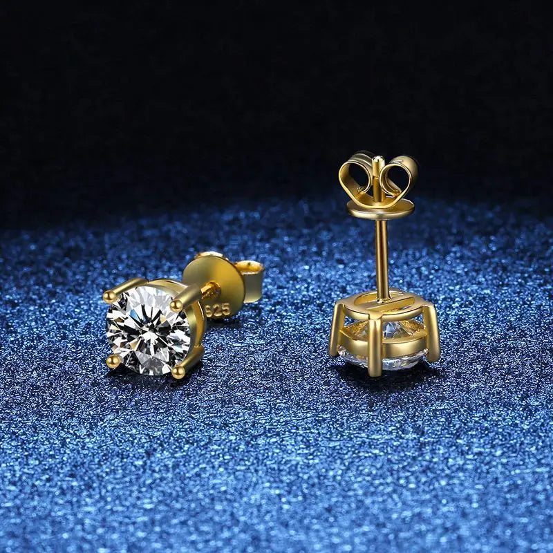 HOT Moissanite S925 Sterling Silver Stud Earrings For Women And Men With 2 Certificates Pass Diamond Test Pen Fine Jewelry