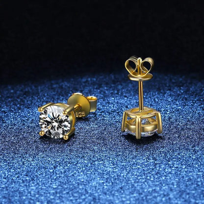 HOT Moissanite S925 Sterling Silver Stud Earrings For Women And Men With 2 Certificates Pass Diamond Test Pen Fine Jewelry