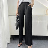 High-Waisted Pleated Wide-Leg Pants