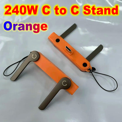Foldable Charge Cable Usb C Charging Mobile Cable C Flat Charger for iPhone Kickcable Phone Kick Stand Ultra Fast Type C Wire 2M
