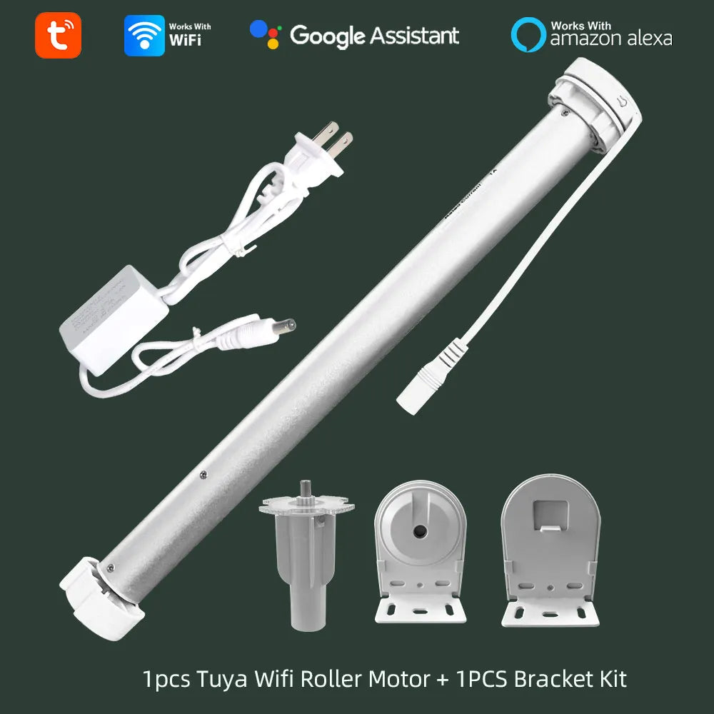 Tuya Wifi Roller Shutter Blinds Motor Automatic Blind Curtain For 38mm Tube Smart Life App Alice Alexa Google Home Voice Control