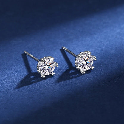 HOT Moissanite S925 Sterling Silver Stud Earrings For Women And Men With 2 Certificates Pass Diamond Test Pen Fine Jewelry