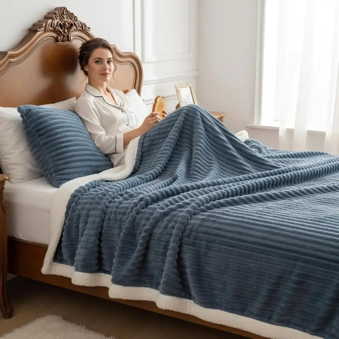Ribbed Double-Sided Throw Blanket — product image