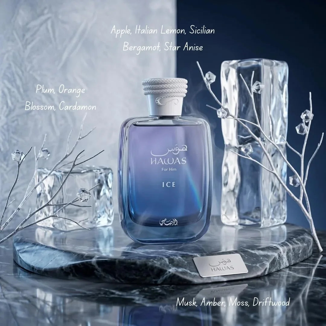 Ice for Men Eau de Parfum, 100ml(3.4 Oz), Premium Arabian Fragrance