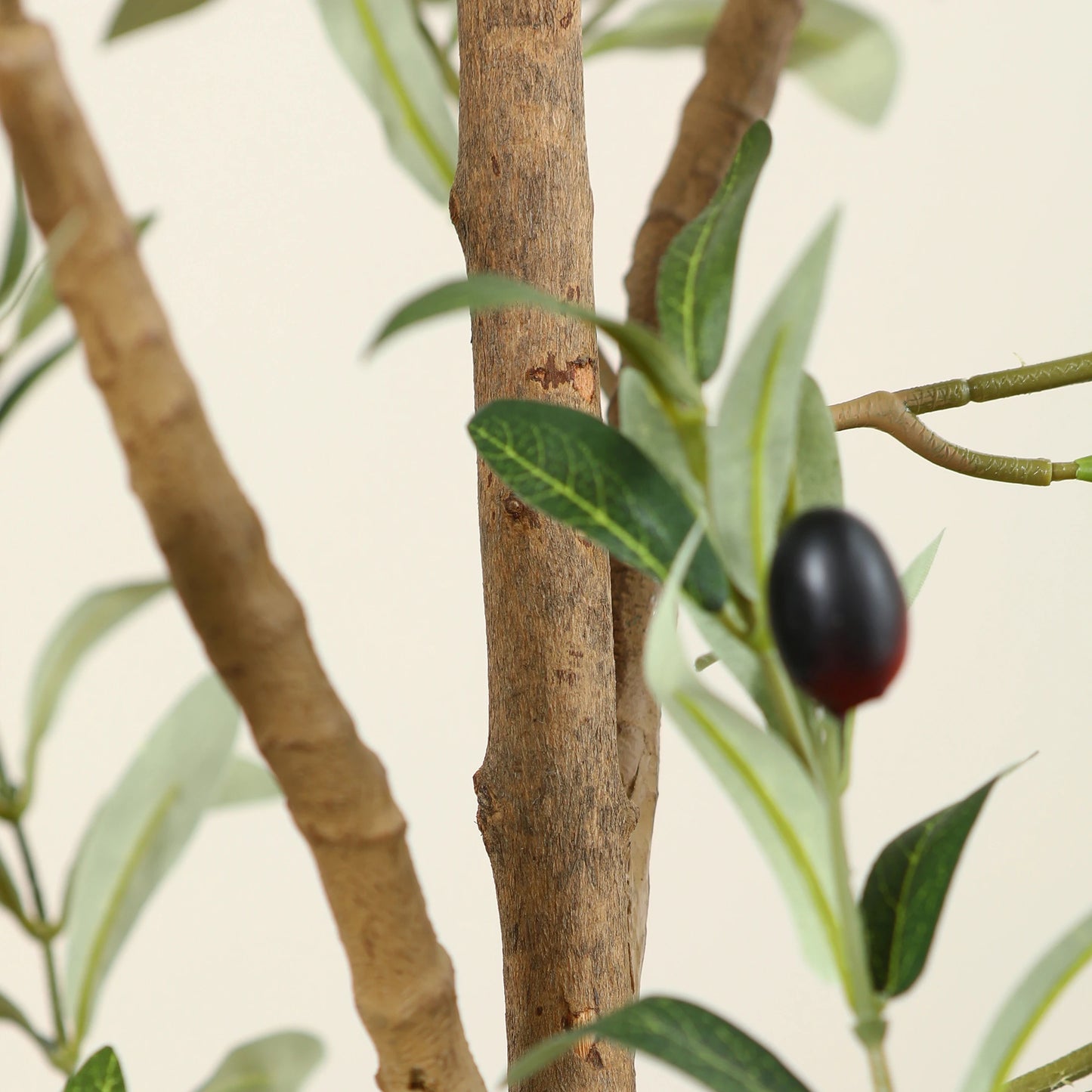 Artificial Olive Tree with Green Leaves and Big Fruits, Faux Potted Olive Silk Tree for Modern Home Office Indoor Floor Decor