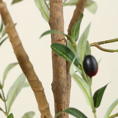 Artificial Olive Tree with Green Leaves and Big Fruits, Faux Potted Olive Silk Tree for Modern Home Office Indoor Floor Decor