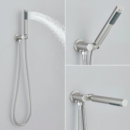 Brushed Gold Handheld Shower Bathroom Shower Faucet Hot & Cold Water Tap Brass Shower Holder 1.5M Hose Brass Shower Valve