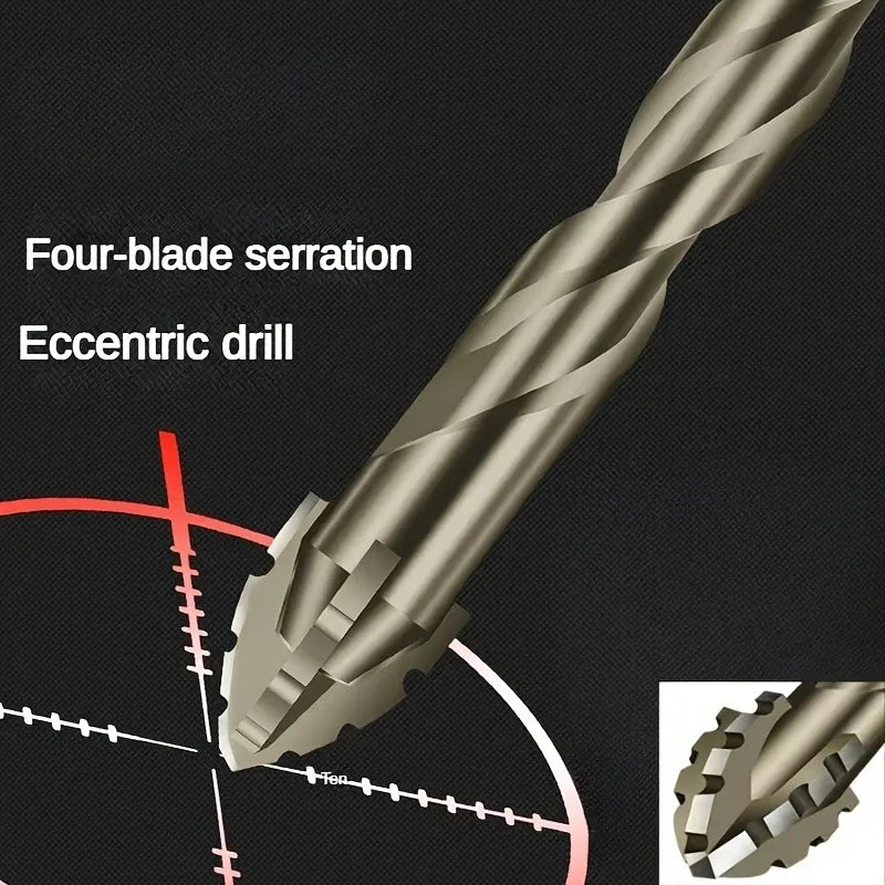 Upgraded four-edged sawtooth drill bit for tile drilling and concrete special electric drill ultra-high hardness drill bit