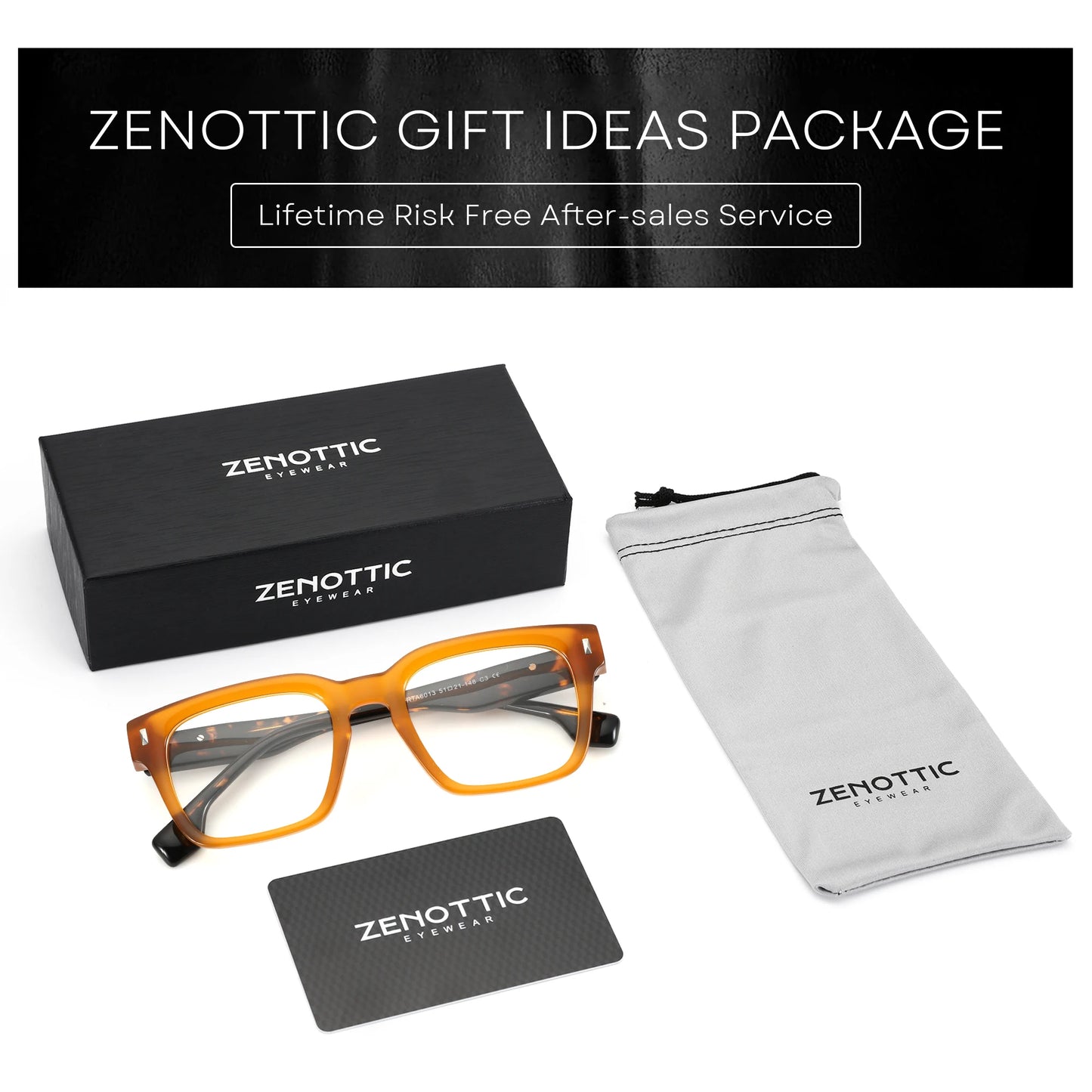 ZENOTTIC Men Square Handmade Acetate Optical Frames Stylish High Quality Daily Eyewear