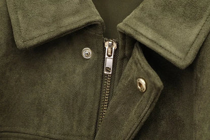 MUJER 2025 Suede Bomber Jackets for Women Outerwears Oversized Jacket Woman Streetwear Zip Women's Coats Padded Varsity Jackets