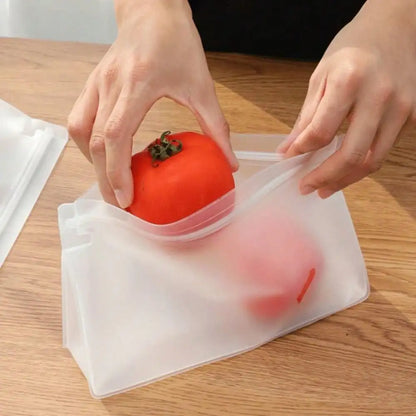 9-Piece PEVA Food Storage Bag Set - Reusable Leakproof Freezer Bags with Stand-Up Design