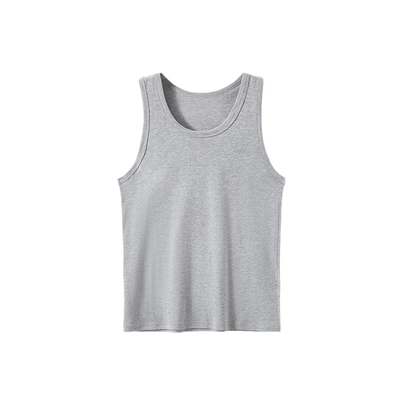 1/3 Pack Four Seasons Men's Cotton Joker Vest Teenagers Simple Fit Sports Fitness T-shirt Middle-aged Casual Sleeveless Shirt