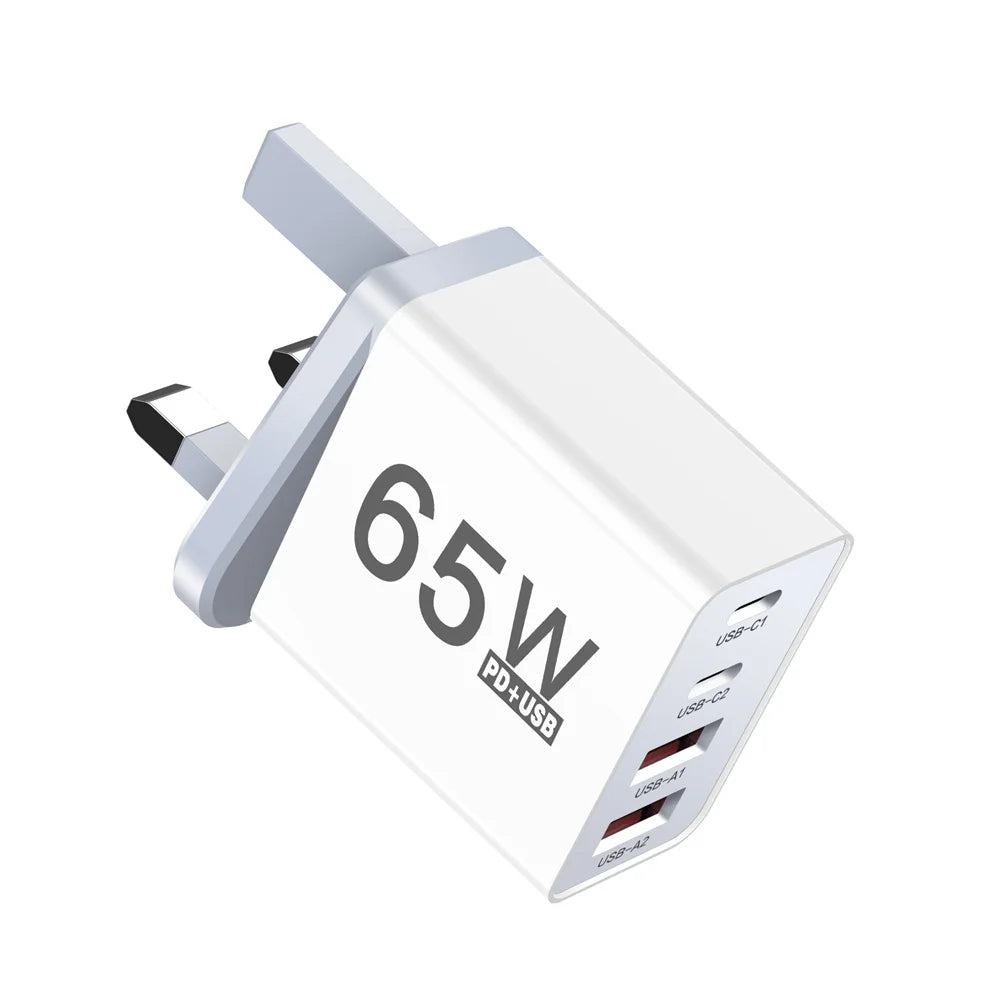 AU Plug USB Type C Fast Charger 65W PD Quick Charge Wall Adapter for iPhone Samsung Xiaomi Redmi Mobile Phone USB Charger EU UK
