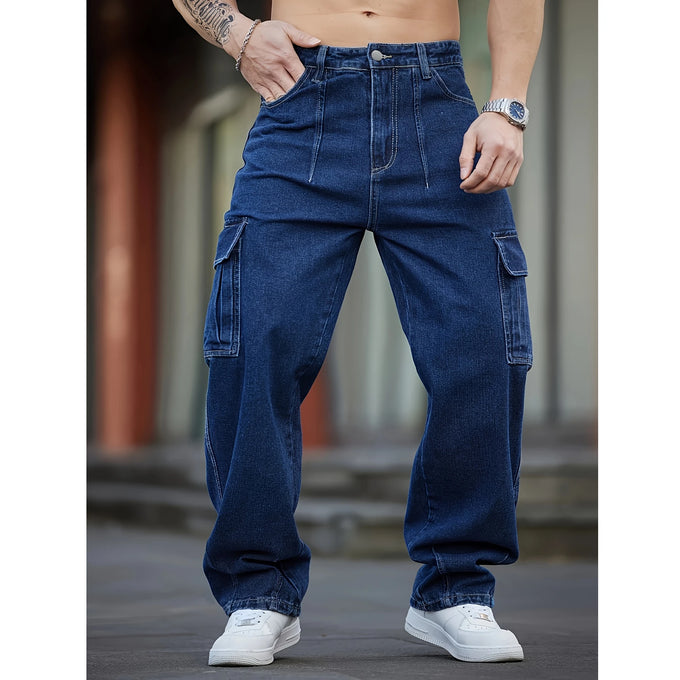 Men's Wide-Leg Cargo Jeans — product image