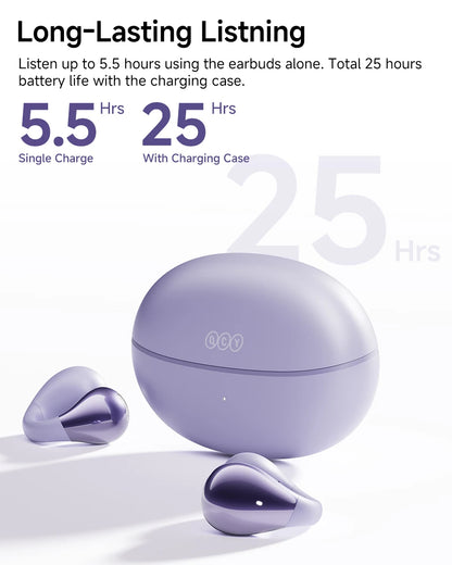 QCY Crossky C30 Ear Clip Earphones Bluetooth 5.4 Wireless Open Ear Sports TWS Earbuds Dual-Connection Headphones