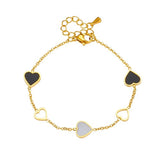Black & White Enamel Heart Bracelet — view 3