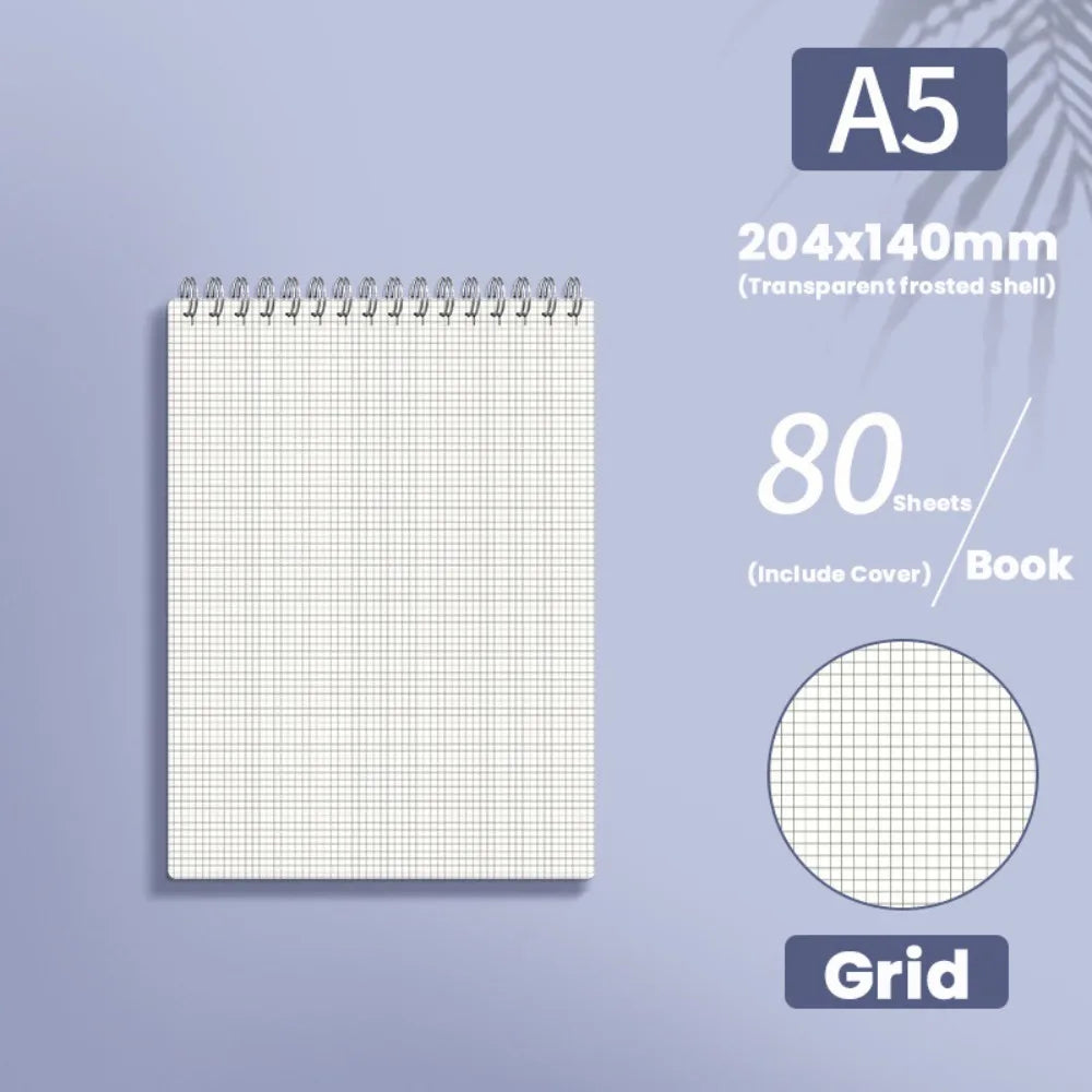 New Multifunctional A5/B5/A4 Coil Notebook 80Sheets Grids/Blank/Horizontal Line Notepad Flip Up Spiral Notebook Students Gift