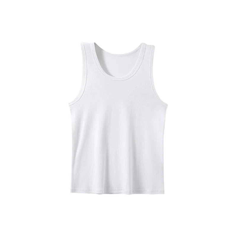 1/3 Pack Four Seasons Men's Cotton Joker Vest Teenagers Simple Fit Sports Fitness T-shirt Middle-aged Casual Sleeveless Shirt