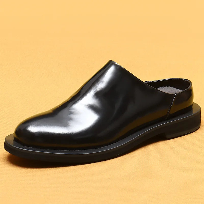 Luxury Men's Slippers Genuine Leather Loafers Men Moccasins Casual Non-slip Man Shoes Italian Summer Fashion Half Shoes for Men