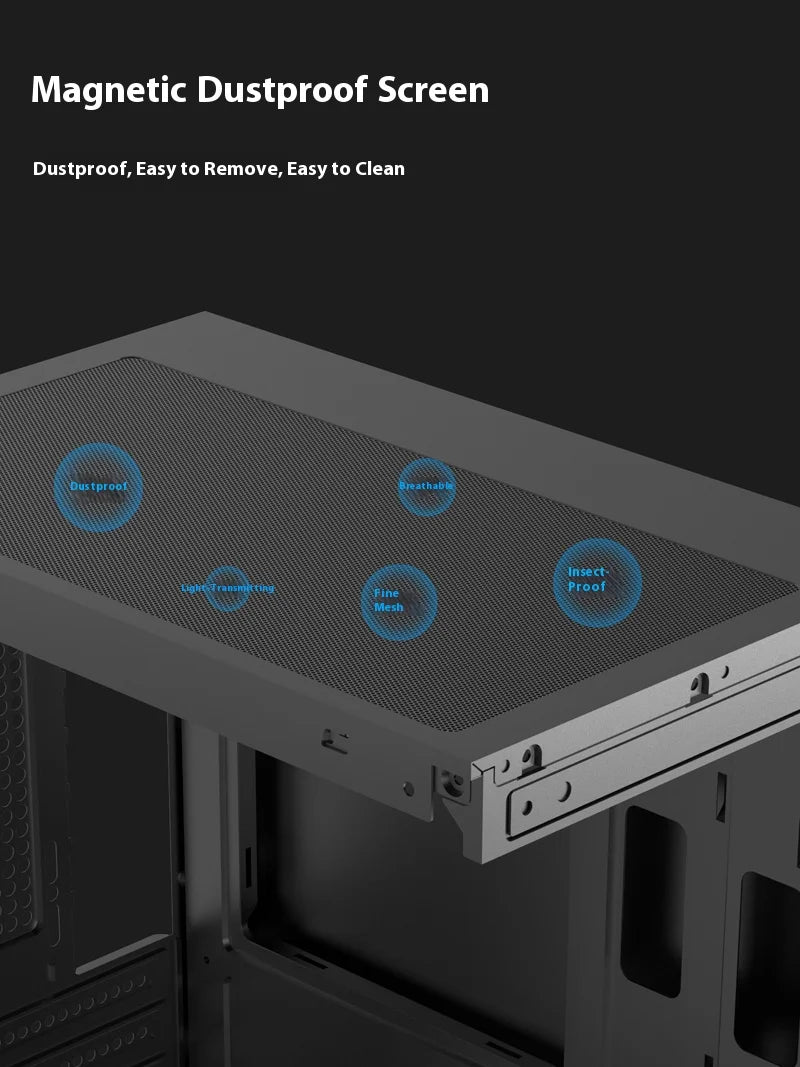 Power Train Illusionary Realm Computer Case M-ATX ITX Seaview Room Side Transparent Desktop Chassis Support 240 Water Cooler