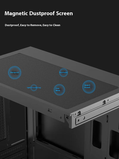 Power Train Illusionary Realm Computer Case M-ATX ITX Seaview Room Side Transparent Desktop Chassis Support 240 Water Cooler