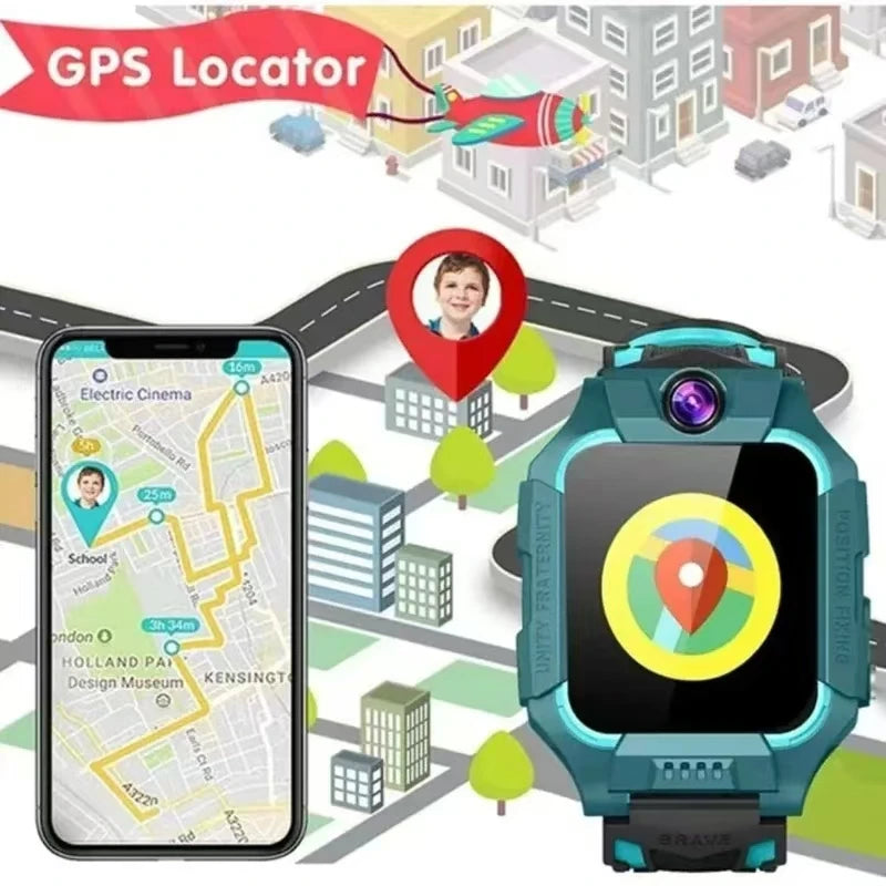 Lenovo 5G Kids Smart Watch 8K Camera SOS GPS Location Sim Card Call Waterproof Android Ios Child SmartWatch For Boys Girl